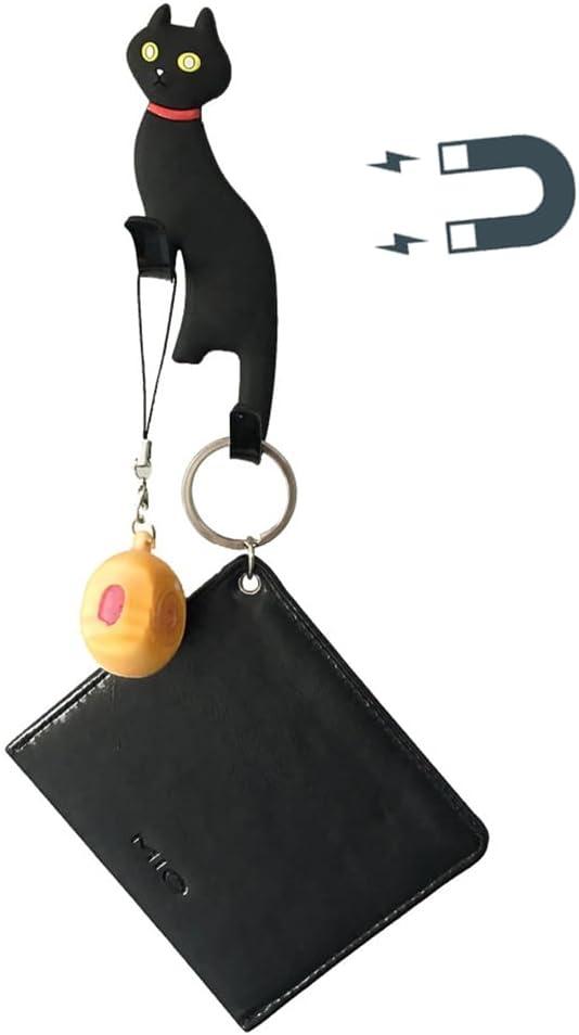 Ouliget Cute Magnetic Hooks for Refrigerator,3D Cat Office Magnets with Tail Hook,Multifunction 2 in 1 Refrigerator Hook for Whiteboard Kitchen Office Photo Memo Room Decoration