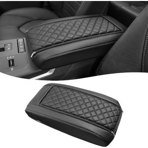 KBH Center Console Armrest Cover for Toyota Highlander 2020 2021 2022 2023 2024 2025, Arm Rest Lid Accessories Cushion Pad, Anti-Scratch, Black