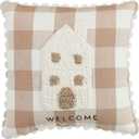 Mud Pie House Crochet Mini Pillow; 8" X 8"