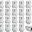 HZEL M12x1.5 Car Bulge Acorn Lug Nuts, 20PCS Carbon Steel Closed End Automotive Lug Nut, Vehicle Wheel Nut Replacement Accessories, Compatible with Lacrosse Equinox Impala (Silver)