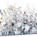 Yearainn Watercolor Botanical Floral Canvas Art, 48"L x 24"W, for Living Room, Bedroom, Office, Wall Decor