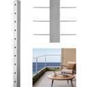 VEVOR Level Drilled Cable Railing Post, 10 Holes, 36x2x2 Inches Stainless Steel Cable Railing System Kit for Indoor Outdoor Deck Balcony, 1 Pack, Silver, Product ID 1JZLGZXYS91466KZK001V0