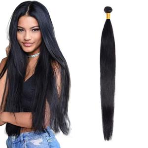 #1B Human Hair Bundles Straight Bundles 18 Inch Unprocessed Brazilian Virgin Hair Weave 1 Bundle 50 Grams Per Bundle Natural Color Bundle Human Hair Extensions