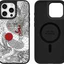 Magnetic for iPhone 16 Pro Max Magsafe Case Cute - Durable Shockproof 6.6 ft Drop Impact Phone Case - Mirror Phone Case Funny Chinese Dragon Design for iPhone 16 Pro Max 6.9"