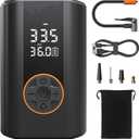 Tire Inflator Portable Air Compressor - Cordless Air Pump with Digital Tire Pressure Gauge, 3X Fast Inflation, Accurate Dual LCD Display & LED Light for Car Motorcycle E-Bike Ball