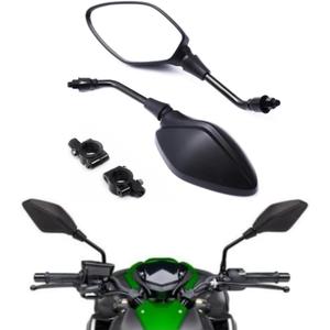 Universal Motorcycle Mirrors, 10MM 8MM Universal Motorcycle Rear View Side Handlebar Mirror Black, Compatible with ATV, Scooter, Dirt Bike, Cruiser, Snowmobile