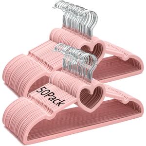 Coloch 50 Pack Pink Velvet Hangers, Non-Slip Clothes Hangers with 360 Degree Rotating Hook Thin Felt Adult Hanger for Coat, Dress, Shirt, Jacket Coloch 50 Pack Pink Velvet Hangers, Non-Slip Clothes Hangers with 360 Degree Rotating Hook Thin Felt Adult Hanger for Coat, Dress, Shirt, Jacket
