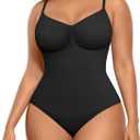 FeelinGirl Shapewear Bodysuit Tummy Control Body Shaper for Women Seamless Waist Snatching Shaper (Black, XXL)