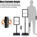 Adjustable Sign Stand for Display, with Upgraded Iron Base, Pedestal Floor Signage Stand Holder for Outdoor or Indoor Advertising (8.5 x 11, Black, 3Pack)