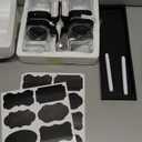 YBEATY 4 Pcs Glass Coffee Containers Coffee Bar Station Organizer Canister Set Airtight Seal Bean Storage Jars Condiment Spice Pots with Base Shelf Labels Spoon Pen for Sugar Tea Candy Oats Nuts