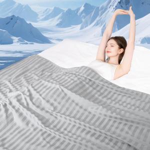 Elegear Revolutionary Cooling Blanket King, Absorbs Heat to Keep Body Cool for Night Sweats, Double Sided Arc-Chill 3.0 Cool Fiber Q-Max>0.5, Cold Summer Blankets for Hot Sleeper, Light Gray
