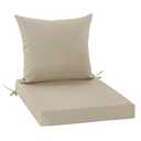Outdoor Chair Cushion, Waterproof Backrest and Deep Seat Cushion Set, 24x24, 4 Pack