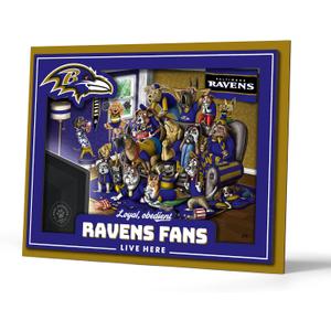 YouTheFan Officially-licensed NFL Purebred 3D Wall Art - Humorous original hand-drawn cartoon artwork, multi-layer, funny gift, indoor team decor, 15"L x 12"W (Blue)