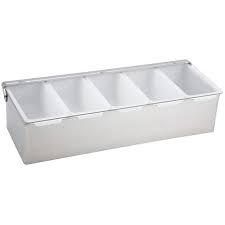 Winco Condiment Holder, 5 Compartment, S/S Base