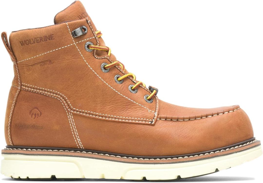 Wolverine Men's I 90 Durashocks Moc Toe 6" Work Boot (11.0M, Tan)
