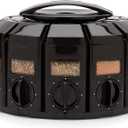 Kitchen Art Spice Rack Select-A-Spice Auto-Measure Carousel 12 Compartments Black 8.75 x 8.75 x 6 inches