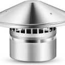 Tandefio 6 Inch Chimney Cap for Outside Stove Pipe Cap with Screen Chimney Cover Stainless Steel Roof Silver Fireplace Screen Cover Exterior Stove Pipe Topper for Vent Flue