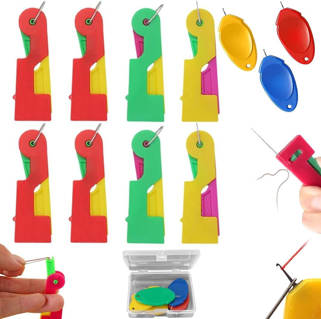 Automatic Needle Threader, 11 Pcs Sewing Needle Threaders Automatic Needle Threading Device for Sewing Embroidery Cross Stitch Craft Stitching Knitting Quilting.
