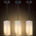 3 Pack 1 Light Square Natural Alabaster Marble Modern Industrial Farmhouse Hanging Kitchen Island Pendant Ceiling Light Fixture,Grey Finish Over Sink Restaurant bar Corridor