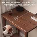 Solid Wood Small Computer Desk,Writing Study Gaming Table for Bedroom, Home Office Desk for Work, No Chair Included, Easy Assembly (Walnut, 31.5" × 18.9" × 29.5")