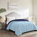 Homelike Moment Twin Comforter Duvet Insert- Blue Down Alternative Bed Comforter Twin Size, Lightweight Bedding Comforters Quilted Soft All Season Reversible Navy/Light Blue