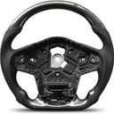 Carbon Fiber Steering Wheel Compatible with Toyota GR Supra A90/A91 2019-2022, D-Shaped Flat-Bottom Custom Steering Wheel with Nappa Perforated Leather Grip, Sport Style Upgrade Replacement