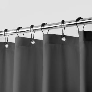 downluxe Waterproof Fabric Shower Curtain Liner, Soft Cloth Shower Liner with 3 Magnets, Machine Washable & Hotel Quality Bathroom Curtain, 70" W x 72" L, Dark Grey