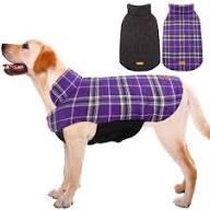 Kuoser Waterproof Dog Coat, Reversible Dog Jacket for Medium Dogs, Adjustable Durable Doggie Winter Coat Warm Puppy Cold Weather Apparel from Small to Large Breed, Purple M