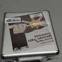 Mexican Train Dominoes Set Double 12 Color Dots with Wooden Hub 8 Metal Trains and Aluminum Case