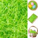 CIPOWM 230g/8oz Easter Grass Basket Filler Green Plastic Easter Fake Grass Shred Raffia Paper Fillers for Gift Wrapping Boxes Bags Basket Filling Party Supply