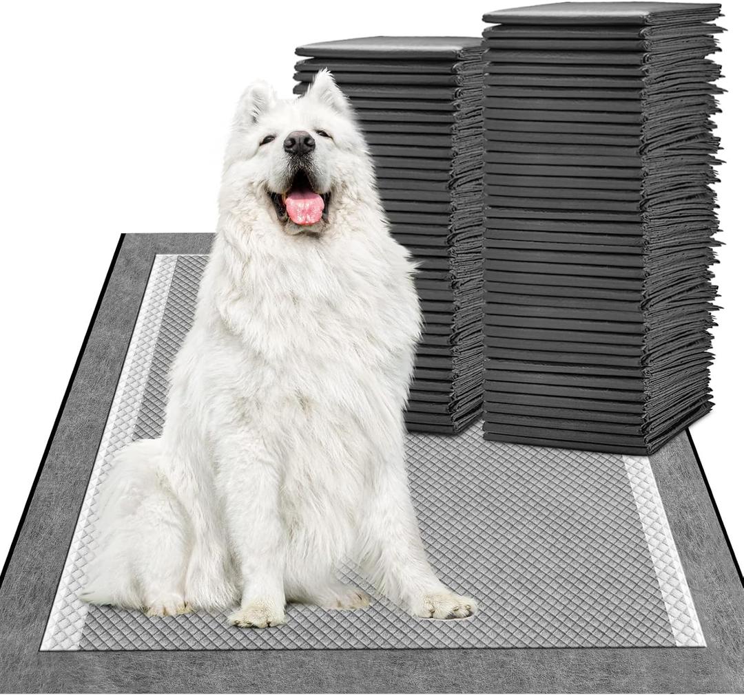 MIZOK Dog Pads 30x36 XXL Extra Large, Charcoal Pee Pads for Dogs, Odor-Control Neutralize Urine Instantly, Quick Dry & Leak-Proof (40 Counts)