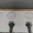 6-Light Farmhouse Bathroom Light Fixtures Vintage Bathroom Vanity Lights Over Mirror Black and Wood Painted Metal Vanity Light for Bathroom with Glass Shades E26 Socket