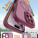 TOCOL for Phone 15 Pro Max Case, Compatible with Magsafe Charger, Full Camera Protection, Drop Protection, Translucent Matte Phone Case for iPhone 15 Pro Max 6.7 inch (Plum)