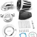 Big Sucker cone Air filter intake for harley air Cleaner Sportster Softail fatboy heritage dyna touring street road king Glide (Deep style -Chromed, TypeB: Touring 01-07, Softail Dyna 99-15)