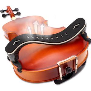 LMS Violin Shoulder Rest 4/4 3/4 Full Size, Hollowed Out Foam Shoulder Rest for Violin Accessories for Beginner Shoulder Rest Pad with Mute Rosin, Ergonomic for Prolonged Play (Black, 4/4, 3/4)