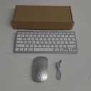 Wireless Bluetooth Keyboard and Mouse Set, Portable Slim Silent Cordless Keyboard and Mouse Combo Compatible with iPad/Mac/MacBook/Android/Windows/PC/Computer (KeypadSilver)