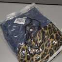 Womens High Waisted Jeans Cheetah Print Pants Wide Leg Jeans Leopard Pants Straight Leg Women Baggy Jeans Y2k (Blue, S)