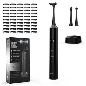 Voraiya Electric Flosser for Teeth, Reusable Dental Floss with 50 Replacement Heads,Dentist Recommended Tooth Flossers,Water Flosser Alternative,Rechargeable Dental Floss Picks for Adults,Travel