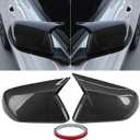 Moonlinks Compatible with 2015-2025 Ford Mustang Side Ox Horn Mirror Cover Overlay Without Turn Signal,Carbon Fiber LH & RH Side Door Exterior Rearview Mirror Cap Trim