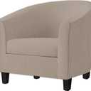 2 Piece Tub Chair Covers with Cushion Cover, Stretch Jacquard Furniture Cover,Armchair Protector Slipcover Removable Machine Washable (Camel)