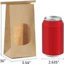 BagDream Small Bakery Bags with Window 100Pcs 3.54x2.36x6.7 Inches Tin Tie Tab Lock Kraft Brown Window Paper Bags for Coffee Bean, Cookies, Treat, Snack