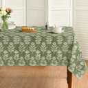 Horaldaily Spring Tablecloth 6084 Inch Rectangular, Turquoise Traditional Vintage Botanical Pattern Daisy Flower Washable Seasonal Table Cover for Party Picnic Dinner Decor