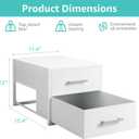 BOLUO Stackable Storage Drawers Closet Organizers and Storage Fabric White 2 Drawer Dresser for Bedroom Modern