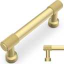 10 Pack 3Inch(76mm) Brushed Gold Kitchen Cabinet Handles Knurled Cabinet Pulls Gold Drawer Pulls Kitchen Hardware