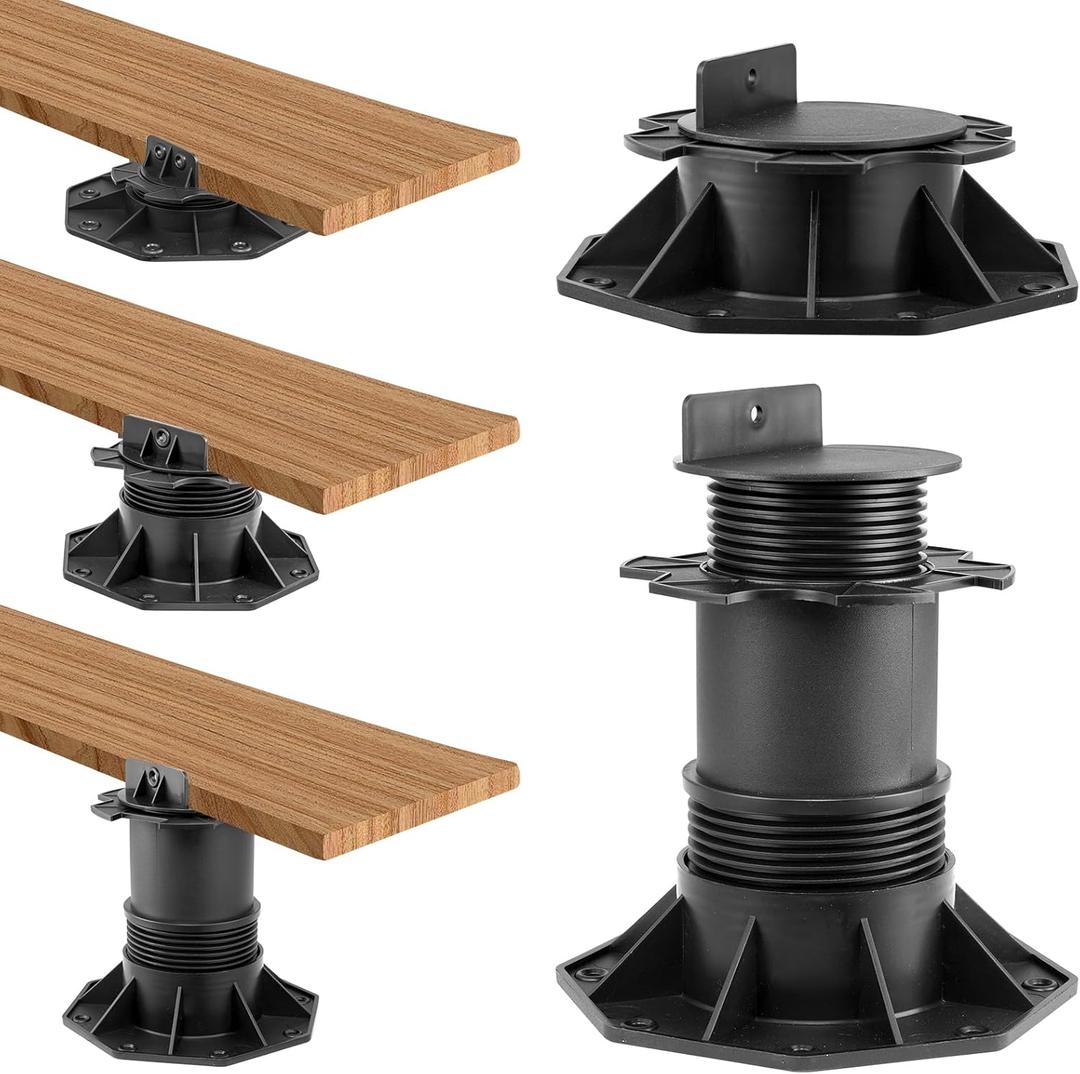 20Pack Adjustable Deck Support Pedestal, Floor Slate Support Floor Lift Deck Support Floor Raising for Floating Deck Platform Deck Floor Height Adjustment Raising from 2-3/8" to 5-1/2" Black