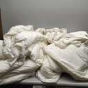 Litanika Full Comforter Set Ivory, 3 Pieces Beige Ruffle Farmhouse Aesthetic Bedding Comforter Set, Lightweight Fluffy Microfiber Bed Set (79x90In Comforter, 2 Pillowcases)