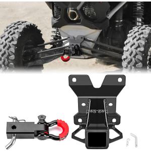 2 Rear Trailer Hitch No Drilling & Shackle Receiver with 3/4'' D Ring and 7/8" Locking Pin Compatible with Can-Am Maverick X3 All Models 2017-2021