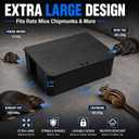 6 Pack Large Rat Bait Stations with Keys 10.4 x 8.2 Inch Mouse Rodent Trap Mice Box to Fix Bait Block for Indoor Outdoor Garden Warehouse Garage, Reusable Weather‑resistant, Pets and Child Safe