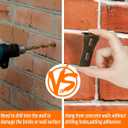 2 x Brick Clips for Hanging Outdoors Brick Hook Clips 20Pcs Heavy Duty Brick Wall Clips Steel Brick Hanger No Drill Fits 2-1/4 to 2-2/5 Inch Bricks (Bronze-10pcs), 3.7*6.7