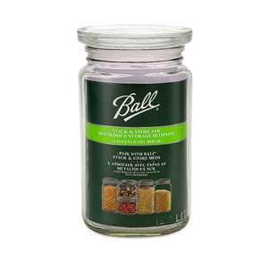 Ball Wide Mouth Mason Jar 9.9 Cup (1 Pack) With M.E.M Wooden Storage Lid for Storage, Grains, Herbs, Pasta, Coffee, Cookies